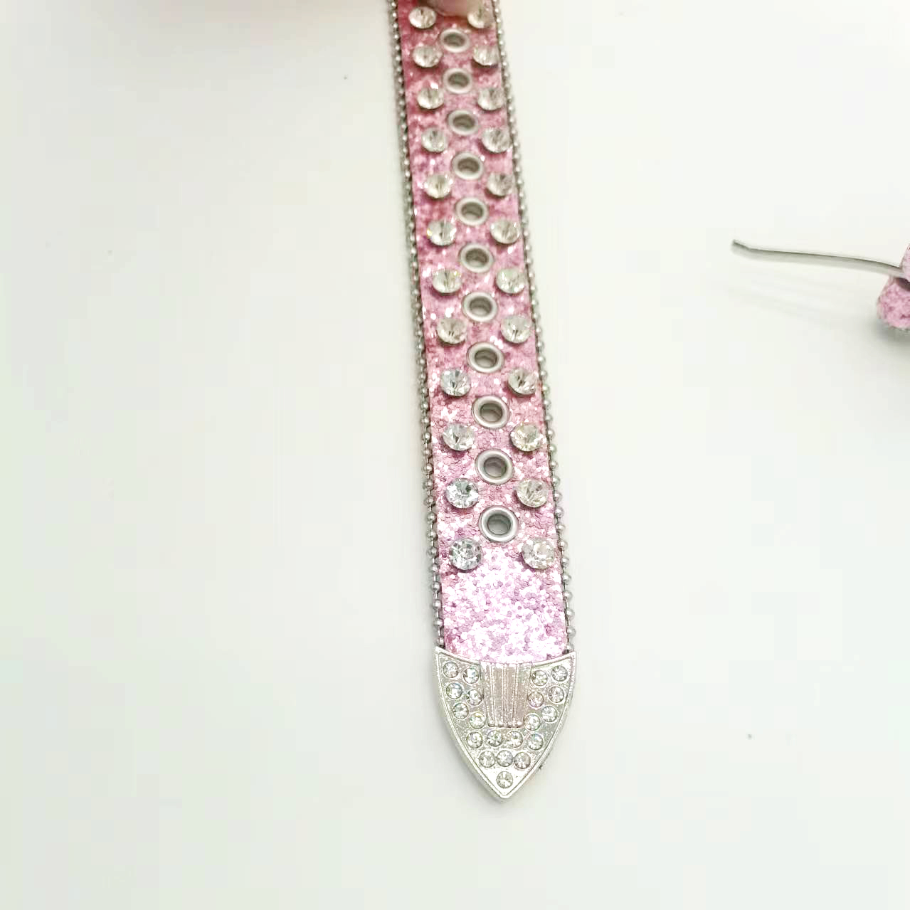 Luxury Rhinestone Designer Diamond Acrylic Crystal Shinny Fashion Unique Design Cowboy Leather Skull Belt For Lady