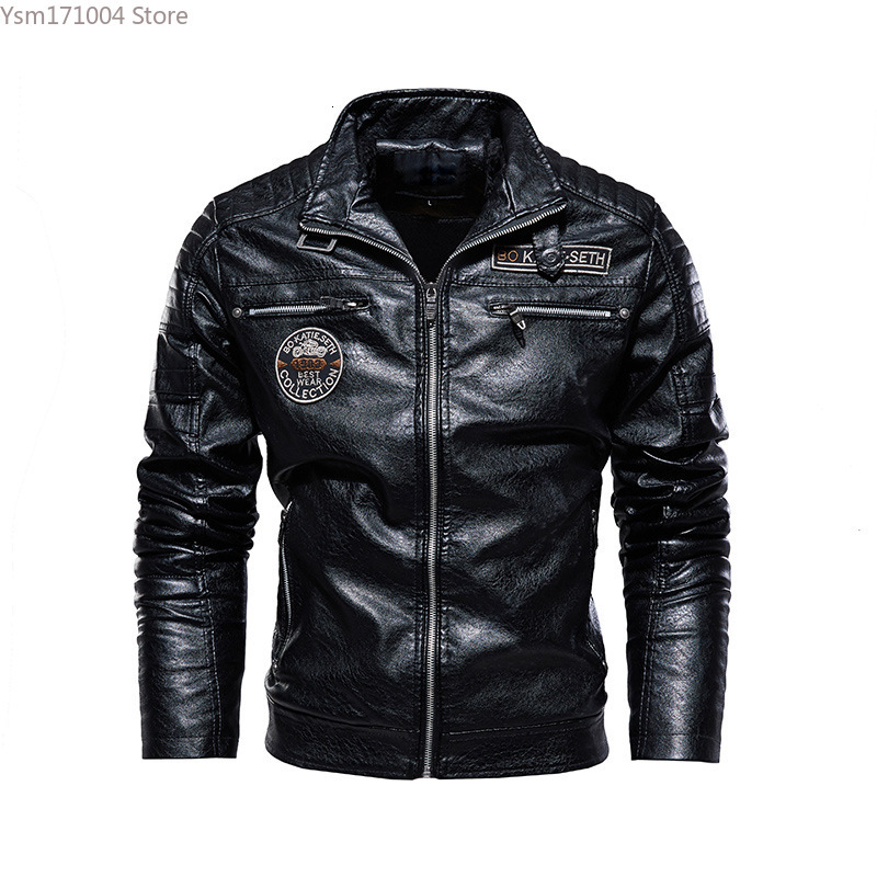 Winter Men's PU Solid Color Lapel Plush And Thick Sports Plus Size 7Xl Motorcycle Leather Jacket Men Clothing