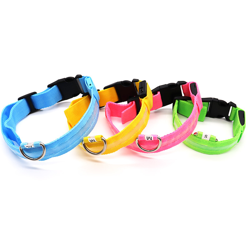 Halloween LED glow-in-the-dark ring pet light collar Cat dog collar Teddy Golden fur at night anti-lost supplies Battery version