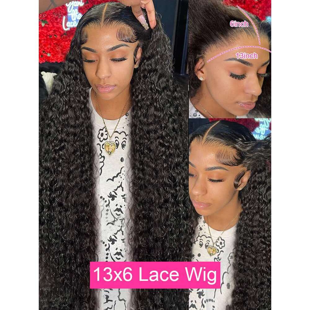 High Density 250% Loose Deep Wave 40Inch 13x6 13x4 HD Lace Frontal Human Hair Wig 7x5 Glueless Ready To Go Preplucke Curly Wigs