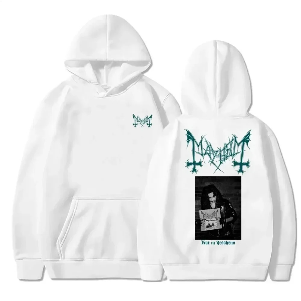 Mens Clothing Pullover Hoodies Mayhem Black Metal Graphic Printing Sweatshirts 100 Cotton Casual Tops Streetwear 240921