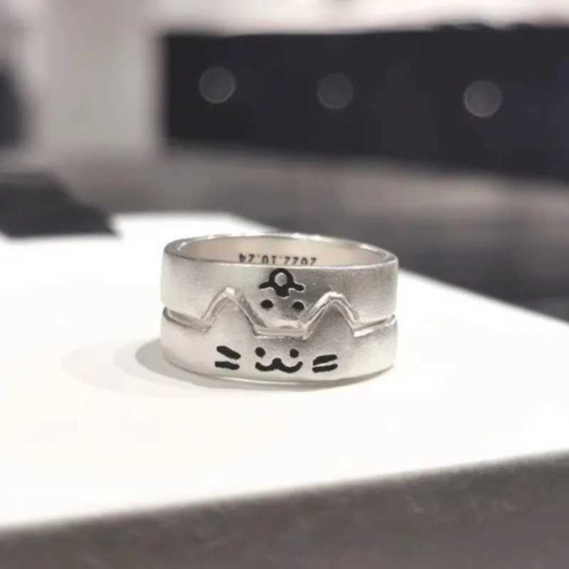 Cute Cat and Dog Animal Couple Ring for Women Men 2024 New Fashion Statement Lovers Rings Valentines Day Party Jewelry GiftsX240921
