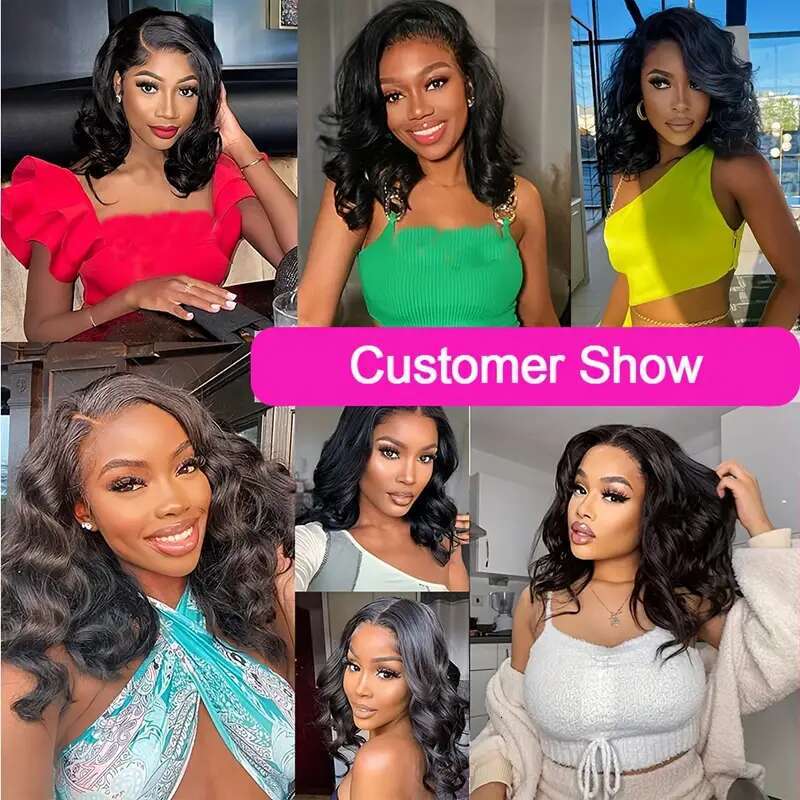 12A Wear And Bob For Women Body Wave Glueless Ready To Go Human Hair Wigs Pre Cut Lace Air Wig Sale 180%