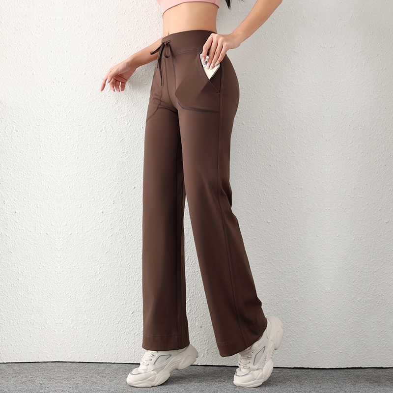 Women's Casual Loose Straight Running Sweatpants Wide Leg Drawstring Design With Side Pockets Leggings Woman Yoga Pants