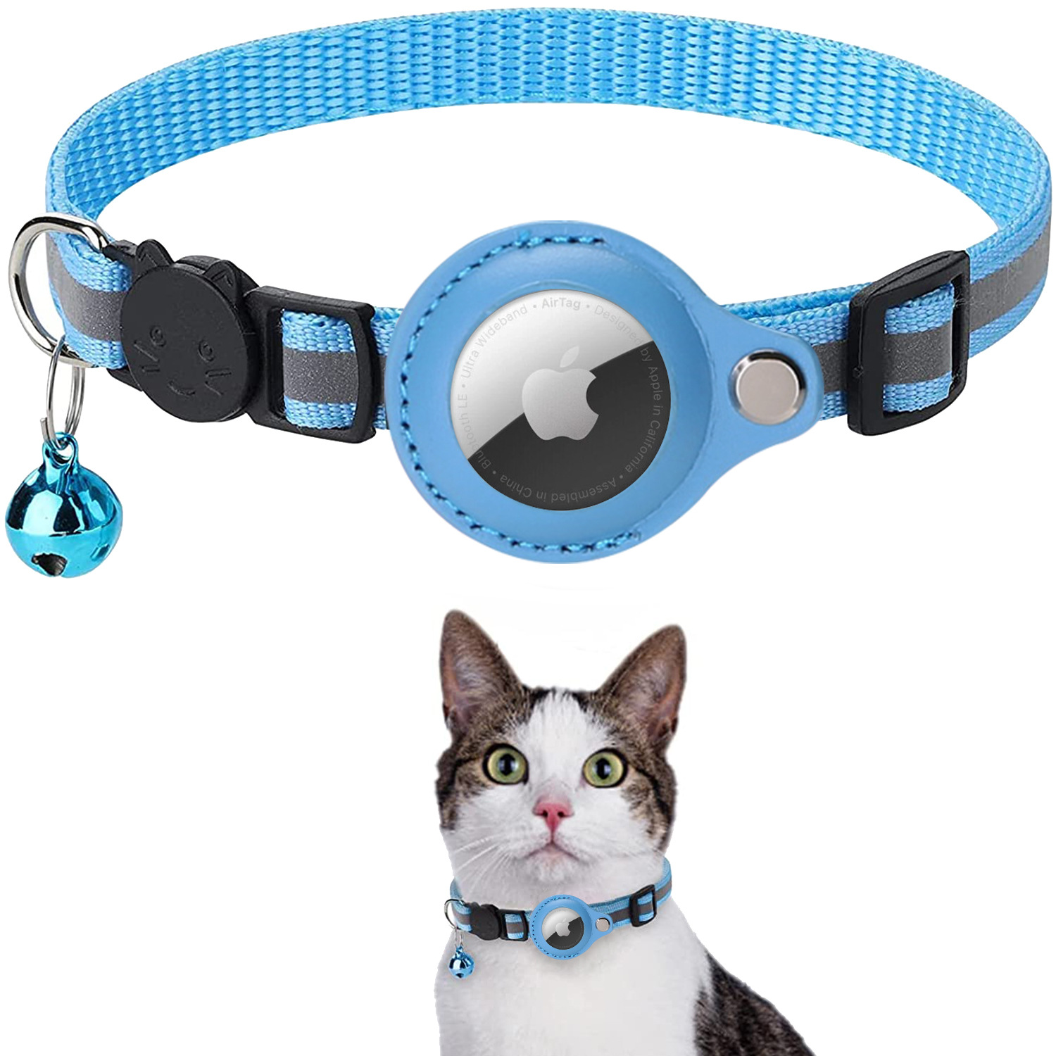 halloween Suitable for pet Airtag tracker protective case anti-loss pet locator collar Cat reflective bell collar