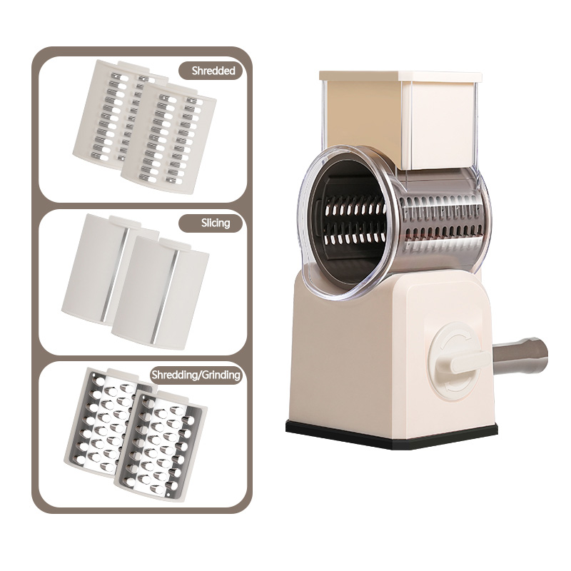 Rotary Cheese Grater Shredder Multifunction Kitchen Speed Slicer Vegetable Shooter Potato Hashbrown Grinder for Nut Carrot Radish Cucumber
