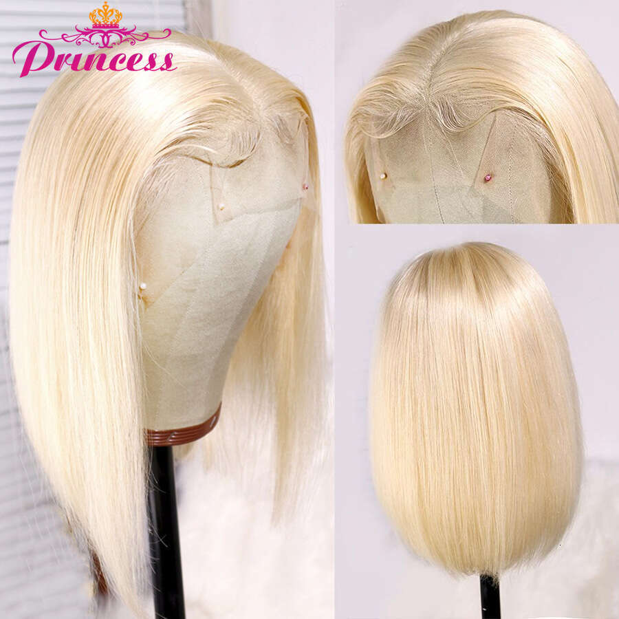 Princess Blonde Wig Human Hair Pre Plucked 13x4 Short 613 Bob Lace Front Wigs