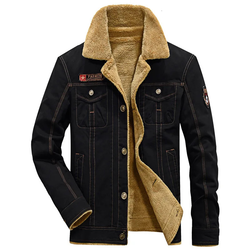 2023 Winter Mens Korean Fashion Lapel Lamb Fur Denim Jacket High-Quality Fleece Thickened Warm Coats Men Clothing 5Xl