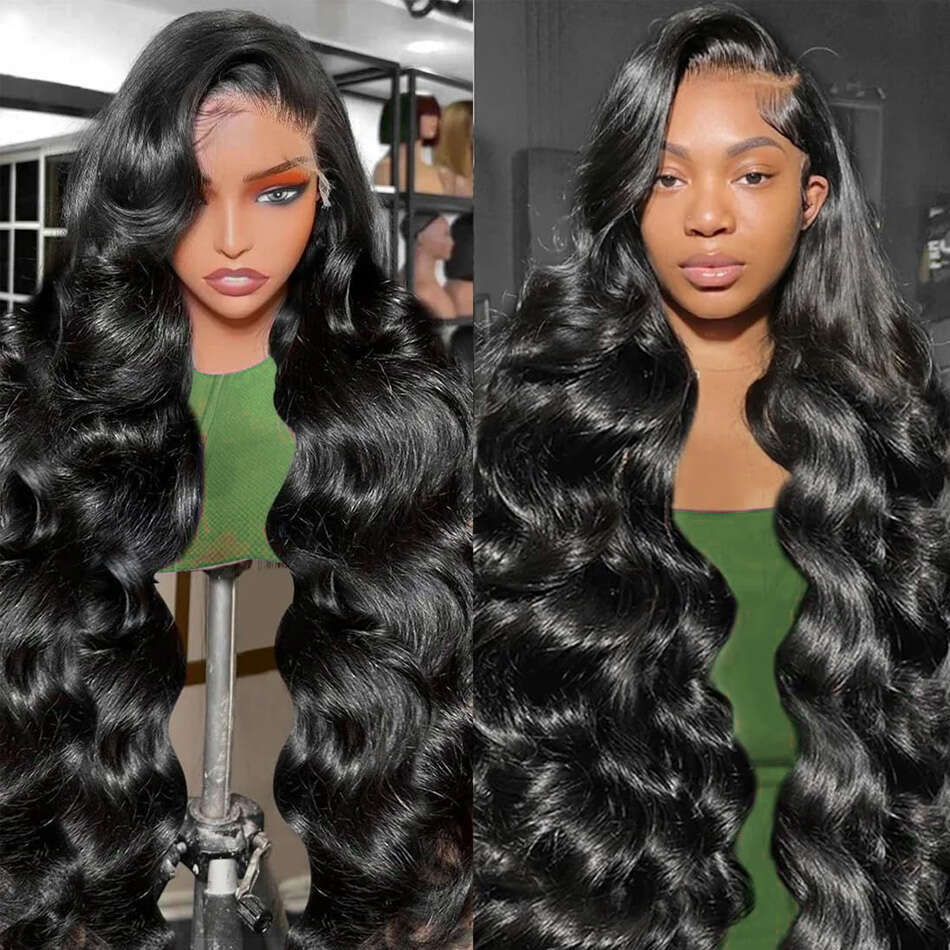 250 Density 30 40 Inch HD Transparent 13x4 Pre Plucked Body Wave Frontal Human Hair Brazilian 13x6 Lace Front Wig Women