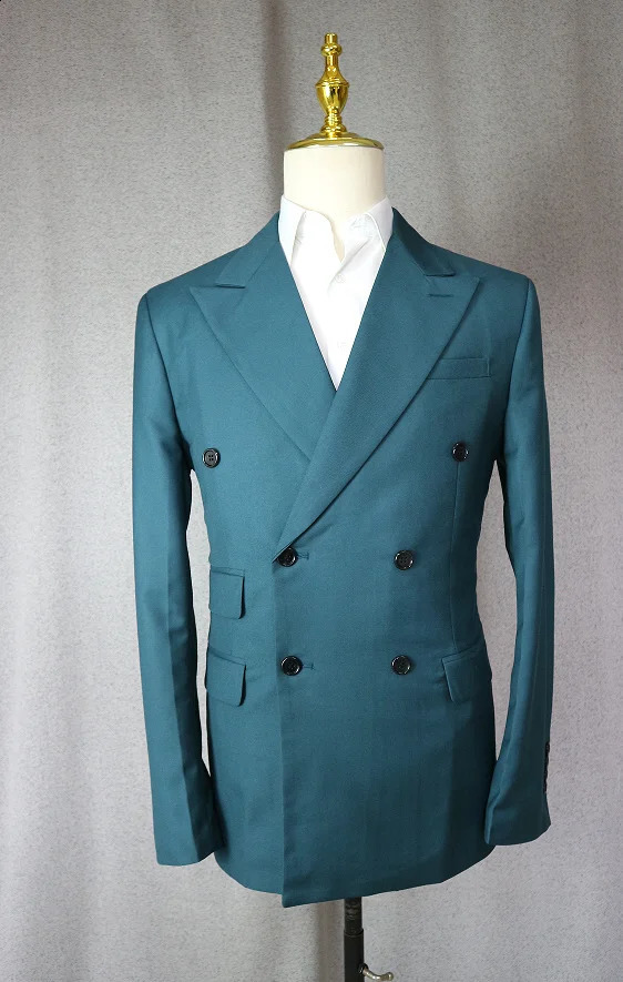 Men's Suit 2 Piece Double Breasted Lapel Jacket Business Casual Slim Fit Wedding Suit For Men BlazerPants 260713CJ - view 6