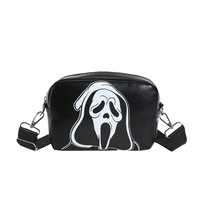 Halloween funny skeleton shoulder bag. Trendy and personalized casual small square bag dh5727163