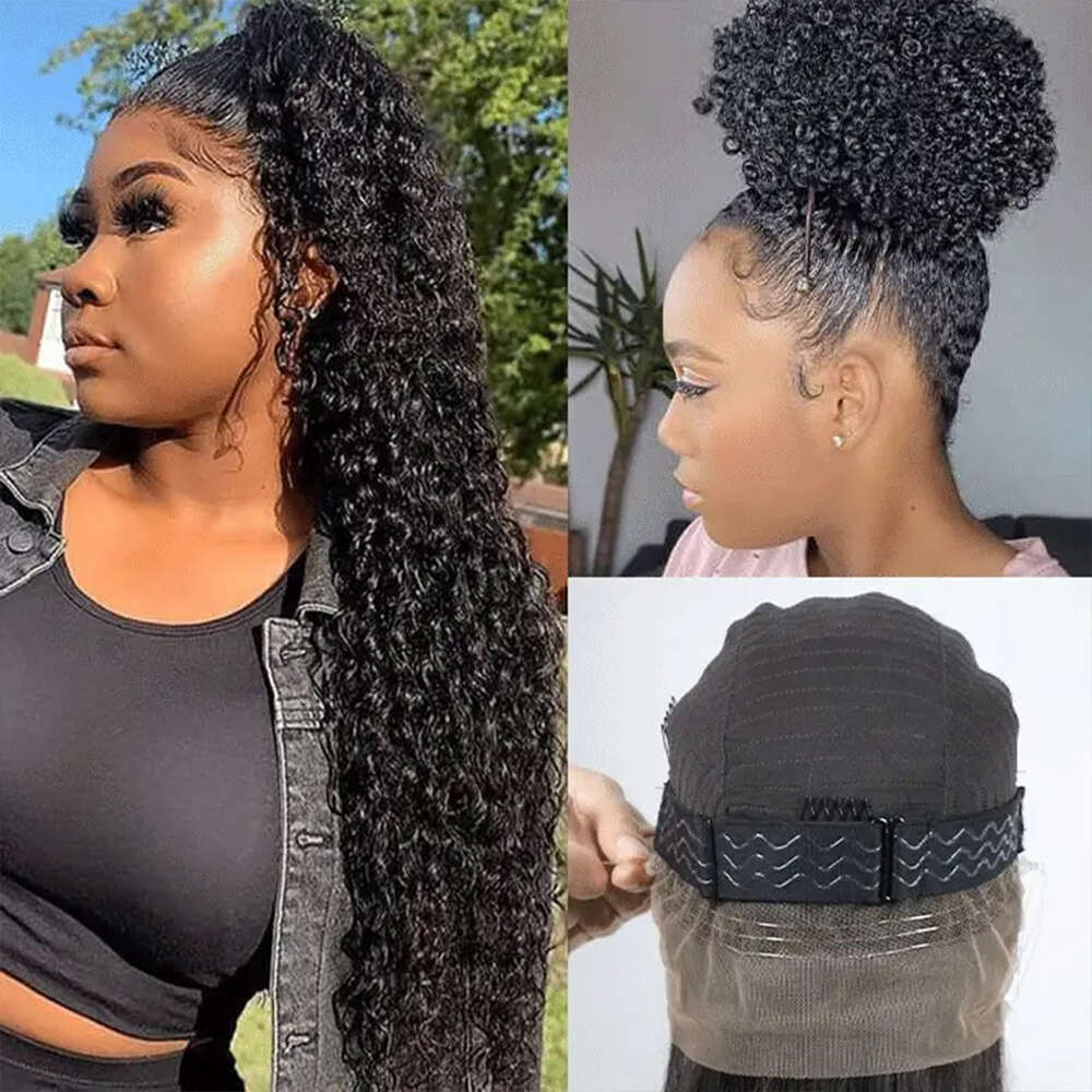 250 Density 360 Full Pre Plucked Deep Front Human Hair Curly HD Transparent Lace frontal Wig