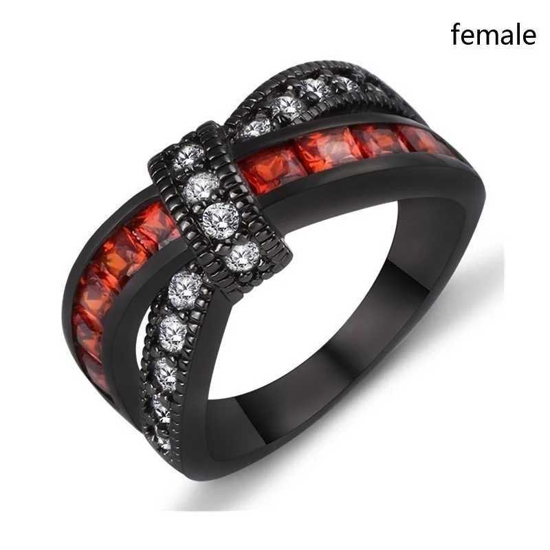 Carofeez Trendy Couple Rings Stainless Steel Men Ring Cute Bow White/Red Zircon Women Ring Wedding Engagement Ring Lover GiftX240921