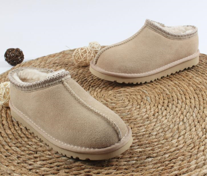 Nouveau créateur tasman Bottes de coton Tasman Boots Fashion châtaignier authentique en cuir Tazz Slip-On Boties avec des chaussures de couleur s