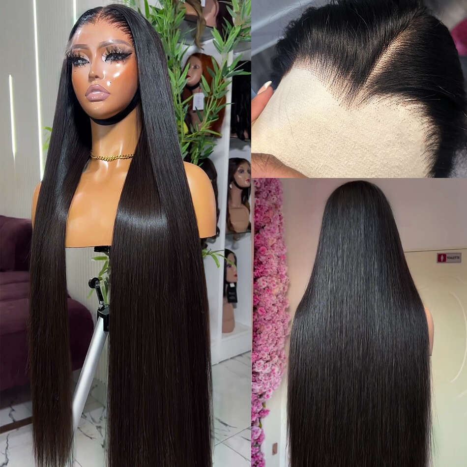 HD Transparent 13x6 Frontal Human Hair Wigs Brazilian bone Straight 13x4 Lace Front 5x5 Closure Wig For Women