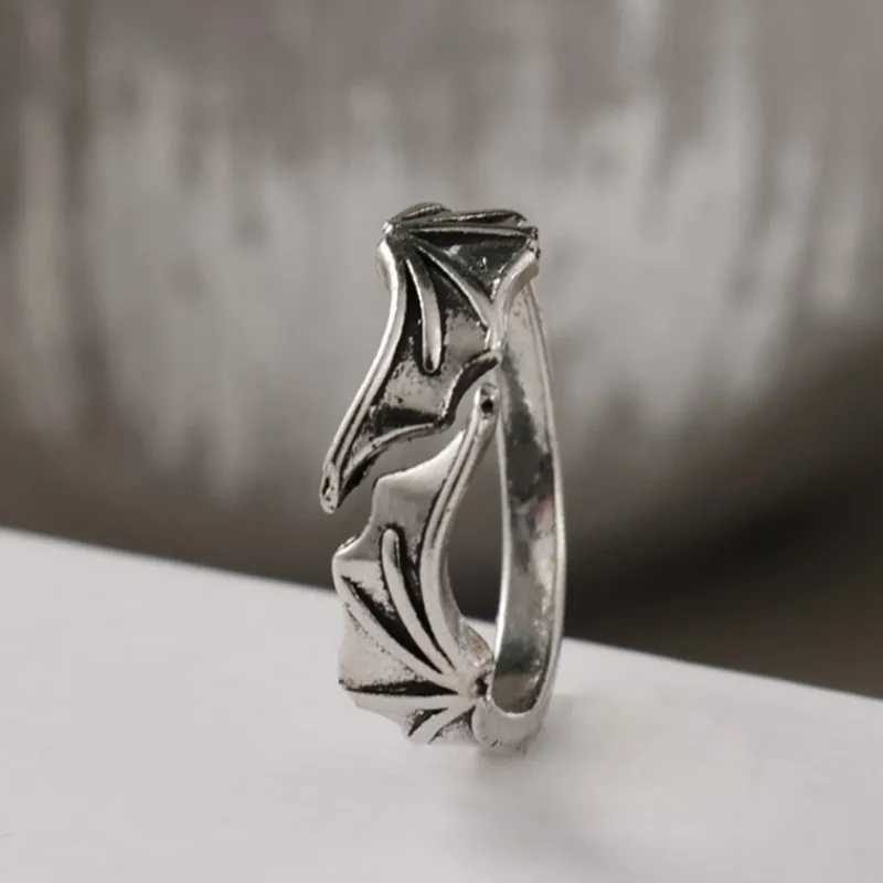 Retro Angel Demon Wing Rings Gothic Open Adjustable Alloy Couple Pair Ring Lovers Wedding Celebration Jewels Jewelry AccessoriesX240921