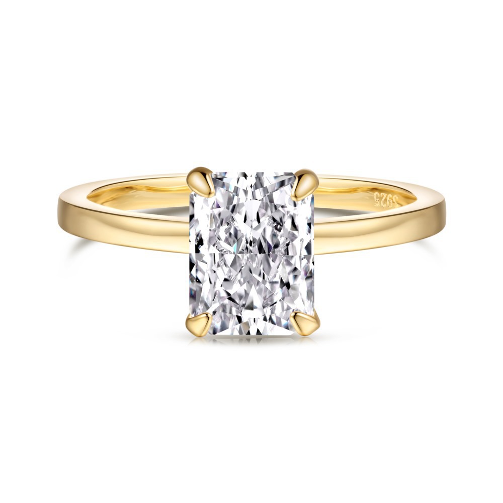 Cross-border hot series s925 sterling silver ring collection of European and American fashion light luxury ice cut high-carbon diamond ring explosion