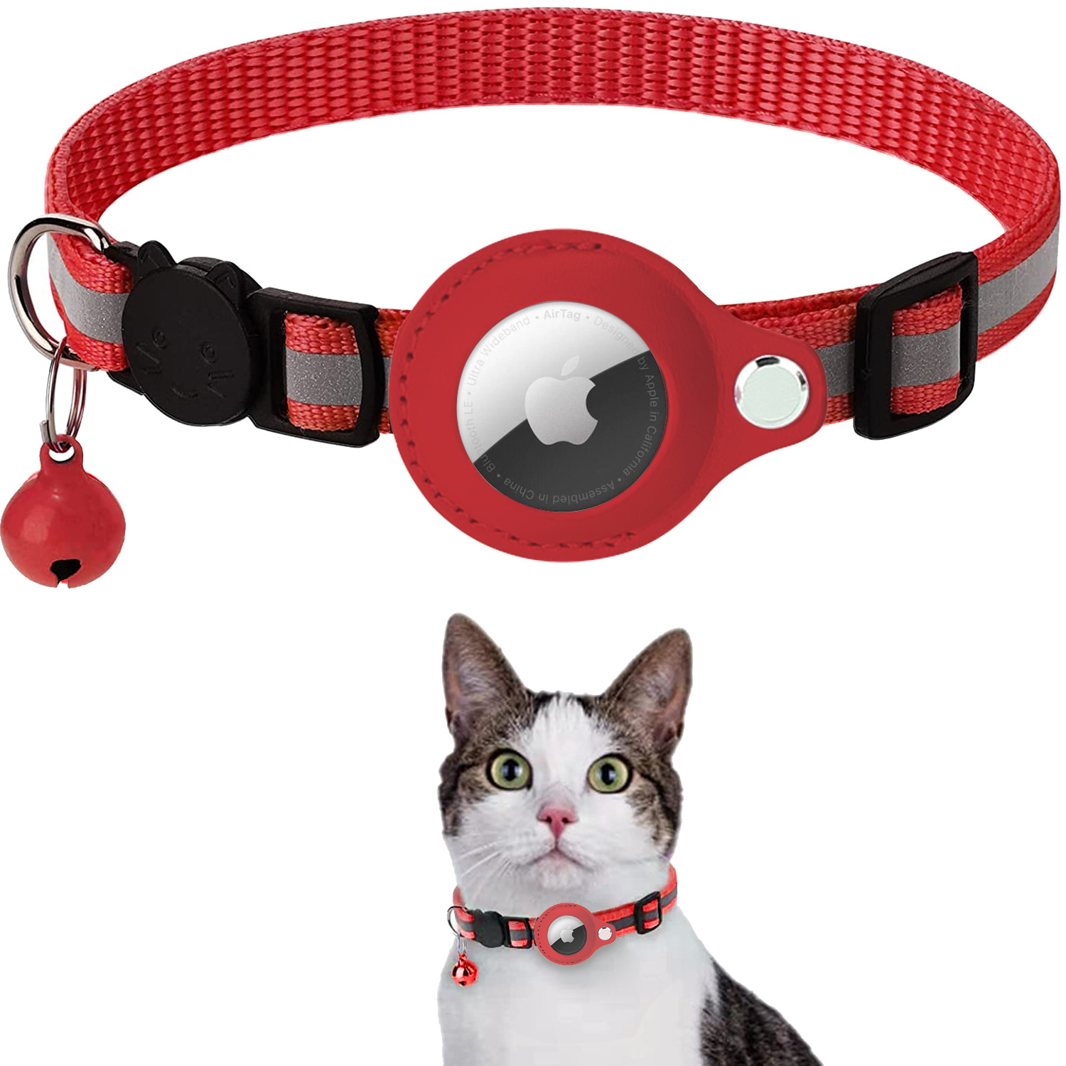 halloween Suitable for pet Airtag tracker protective case anti-loss pet locator collar Cat reflective bell collar