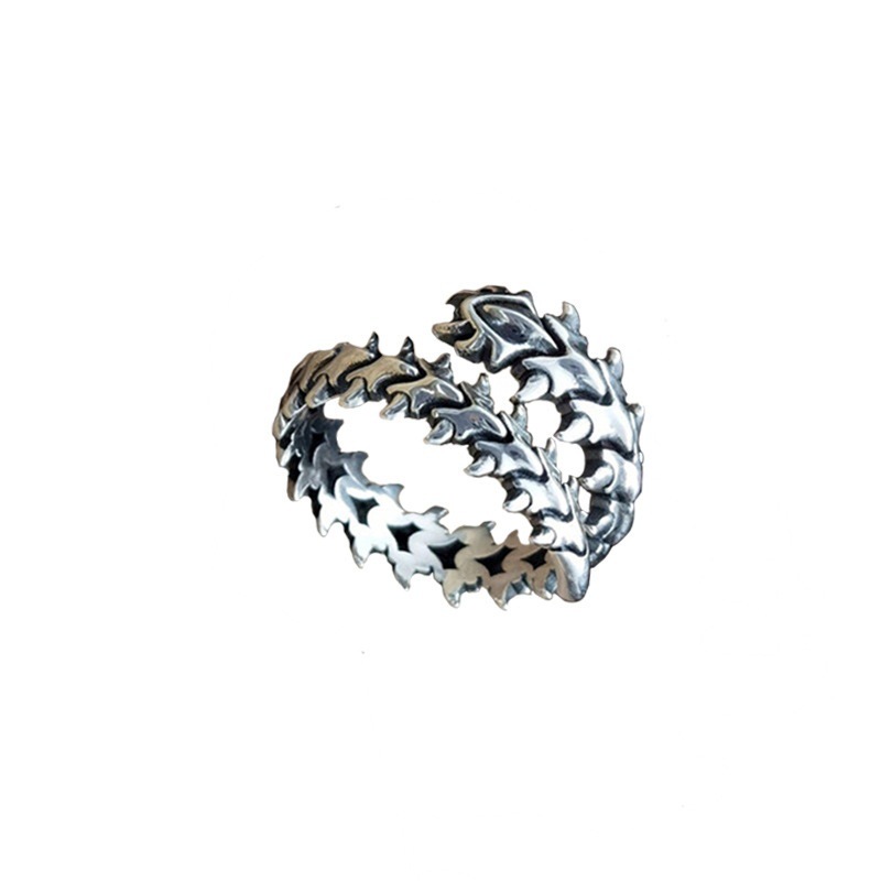 Cross-border new European and American alloy retro geometric backbone ring for men and women with adjustable opening