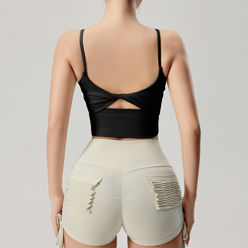 2024 High Quality Fiess Yoga Crop Top Push Up Compression Gym Bralette Women Strappy Workout Bra