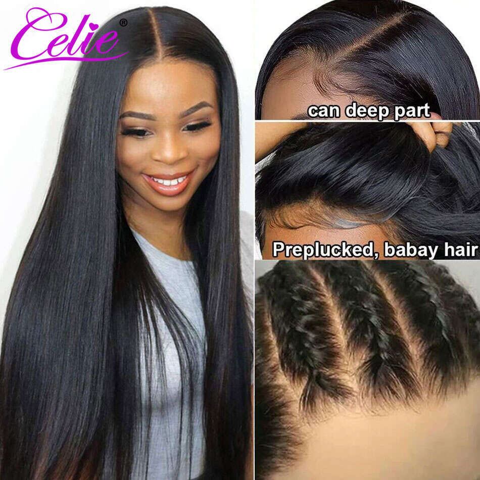 Celie Straight For Women 5x5 Closure Ready To Go Front Human Hair Wigs 13x4 HD Lace Frontal Wig