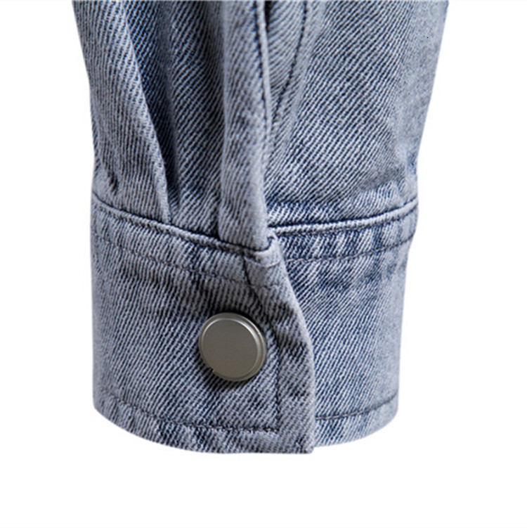 2022 Men's Solid Cotton Casual Fashion Denim Black Jacket Streetwear For Long Sleeve T Shirt Men