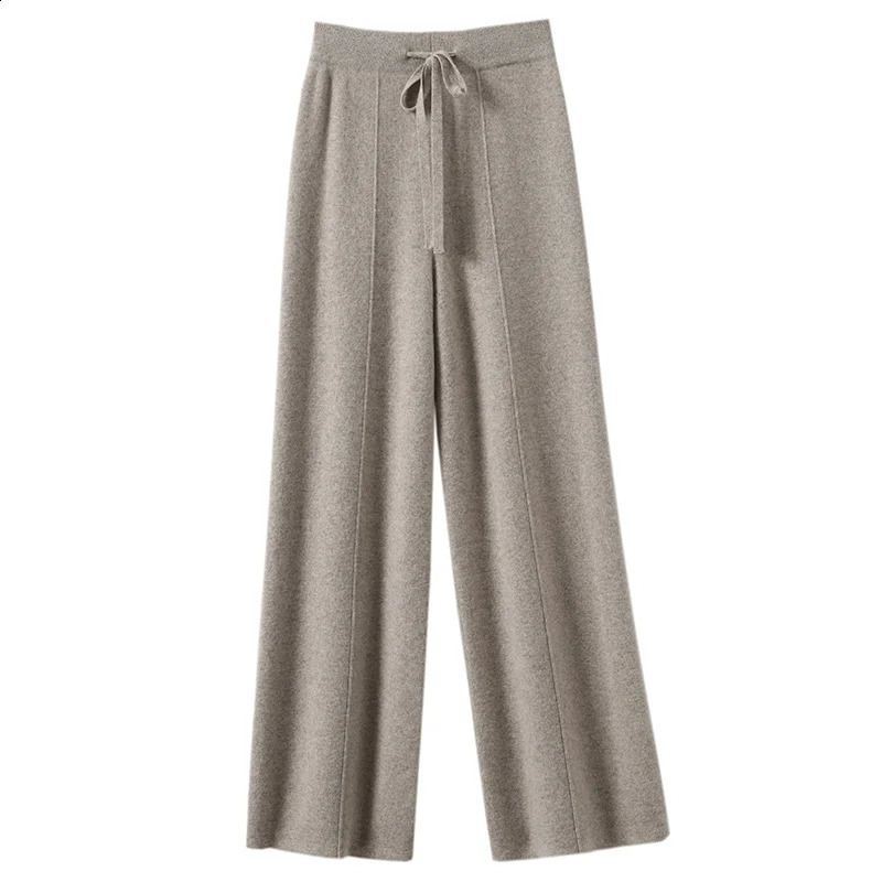 Autumn/Winter Womens Cashmere Fashion Pants Knitted Loose Cashmere Pants Womens 240921 - view 5