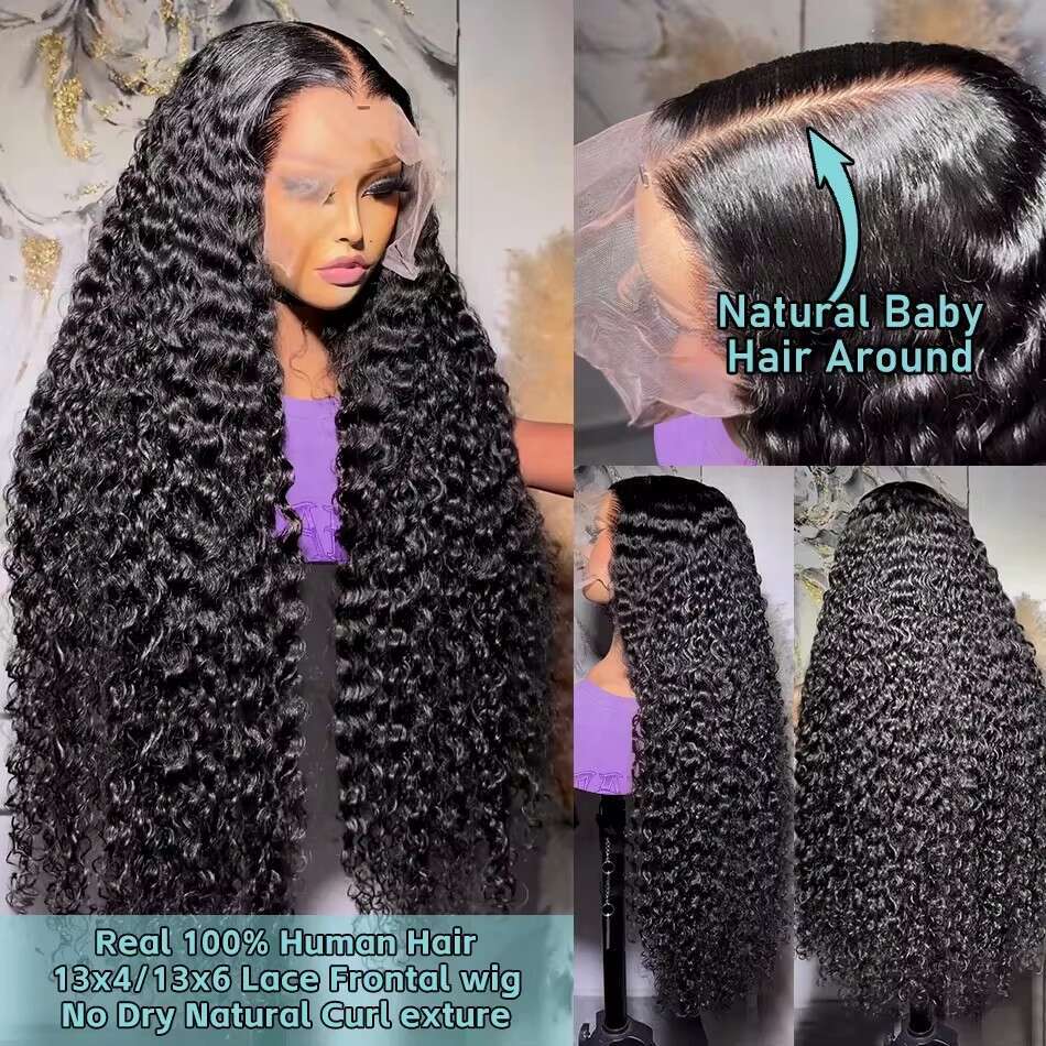 Wigirl 250% 30Inch Loose Deep 13x6 HD Frontal Wig Brazilian 13x4 Water Wave Curly Lace Front Human Hair Wigs For Women