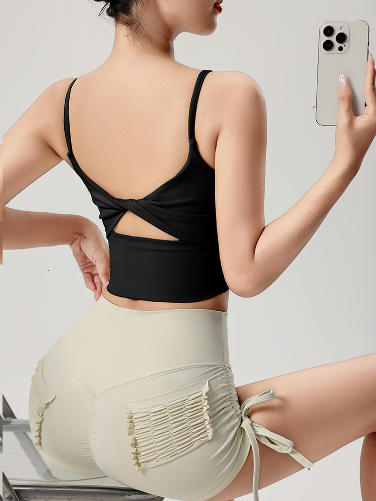 2024 High Quality Fiess Yoga Crop Top Push Up Compression Gym Bralette Women Strappy Workout Bra