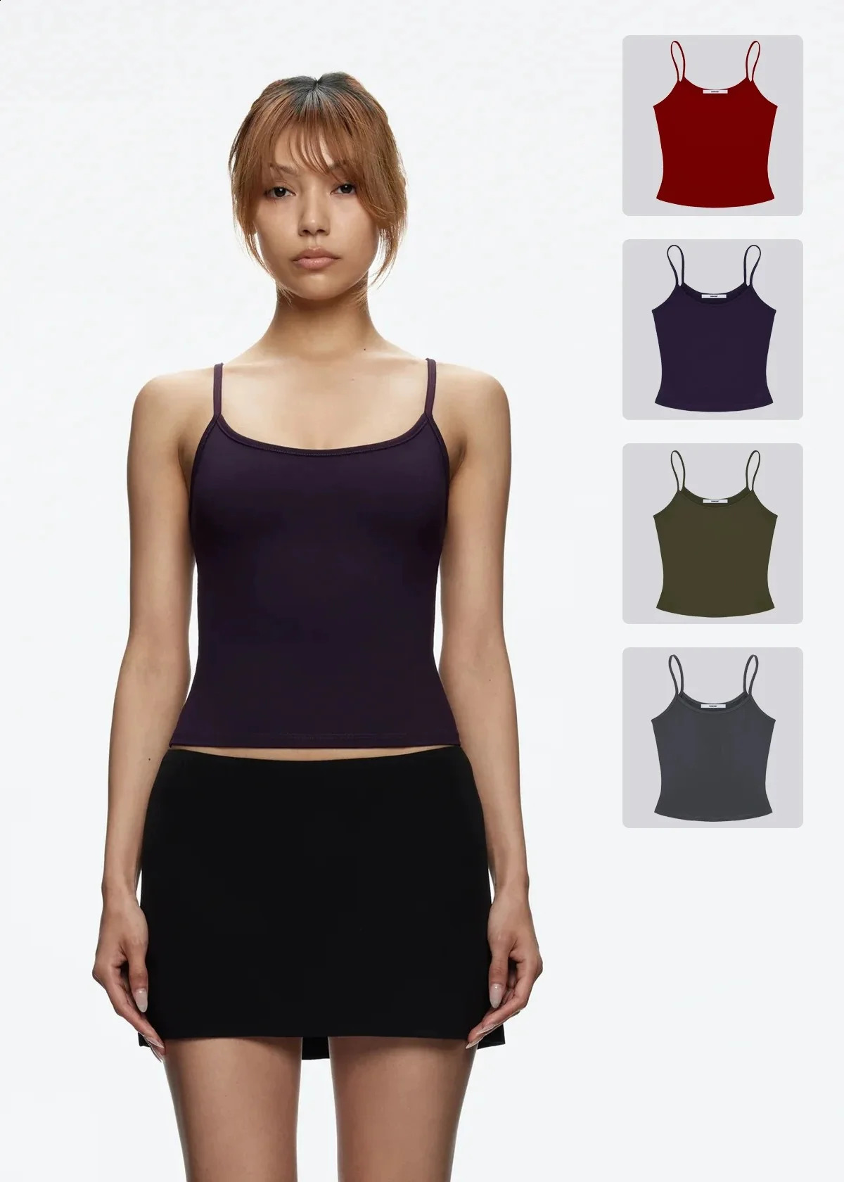 Tankair Cherry Red Tank Top Olive GreenPurpleGrey Short Bottom Fully Matched High Bounce Skin 240921