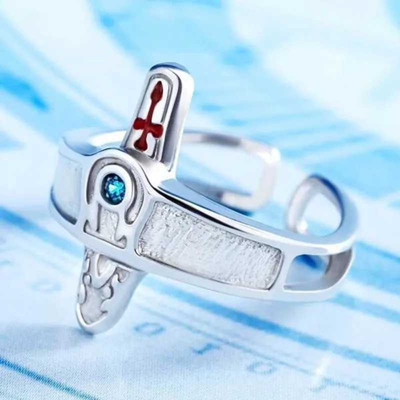 Sword Art Online Retro Kirito Asuna Cross Metal Ring Fashion Men and Women Couple RingsX240921