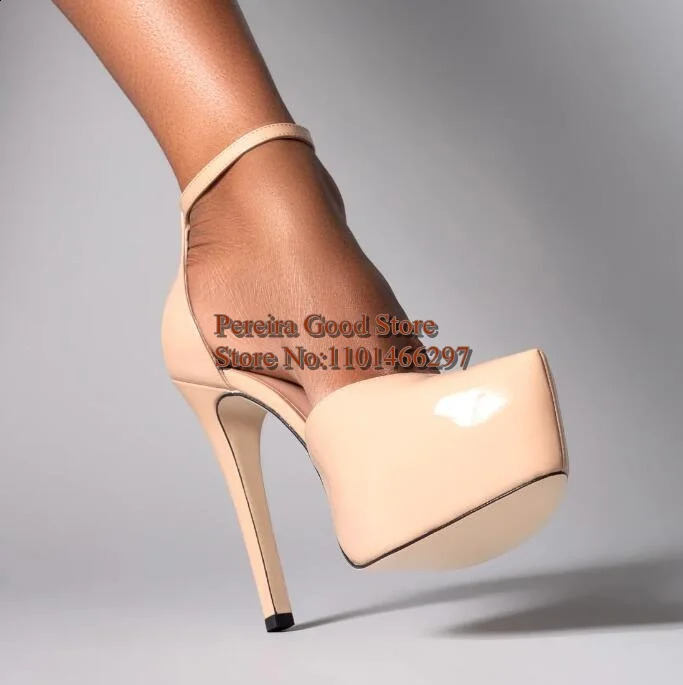 Purple satin platform foot womens pump round foot shoulder strap spring and autumn table tennis shoes large size 45 slim high heels 240919