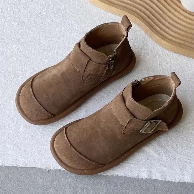 New Ankle Warm Anti-hair Snow Large Size Casual Flat Boots Non-Slip Plush Women's Shoes Slippers Winter