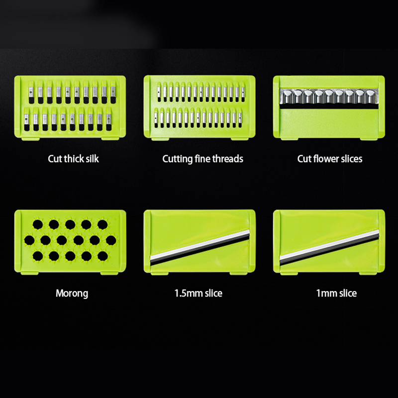 Stainless steel vegetable cutter household potato julienne grater multi-function cucumber scrubber comes with draining basket