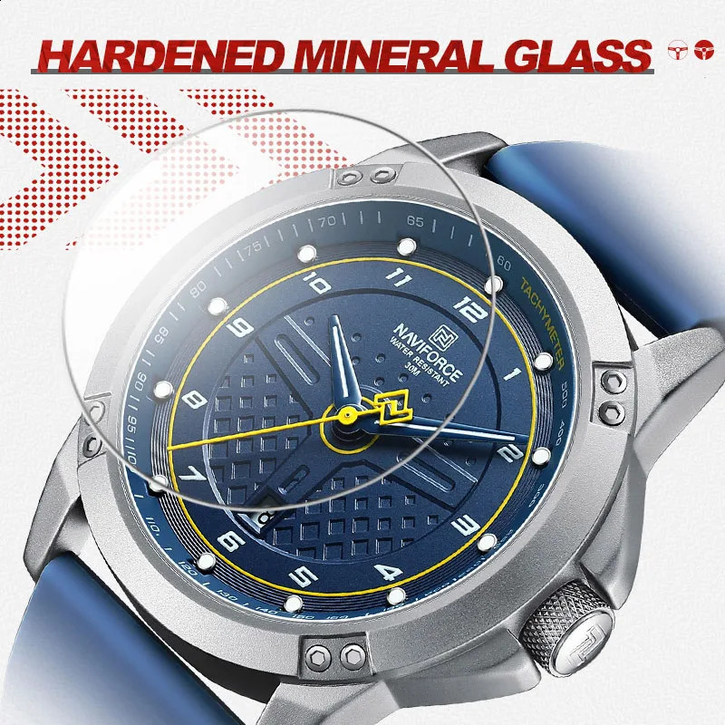 NAVIFORCE Casual Quartz Wristwatch Fashion Waterproof Mens Watches Sport Silicone Strap Male Luminous Clock Relogio Masculino 240919