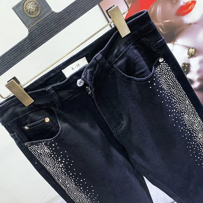 PFHQ Mens Advanced Denim Pencil Pants Fashion High Street Diamond Slim Versatile Darkwear Leisure Autumn Jeans 21Z2253 240921 - view 4