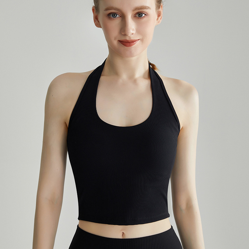 New Neck Beautiful Back Vest Sexy V Tie Chest Mat Women Clothing Casual Crop Top Fiess Yoga Bra