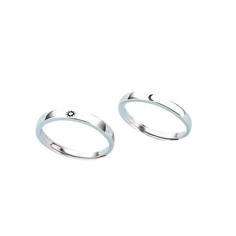 1/2pcs Opening Adjustable Sun Moon Lover Couple Rings For Wedding Anniversary Gift Promise For Him and HerX240921