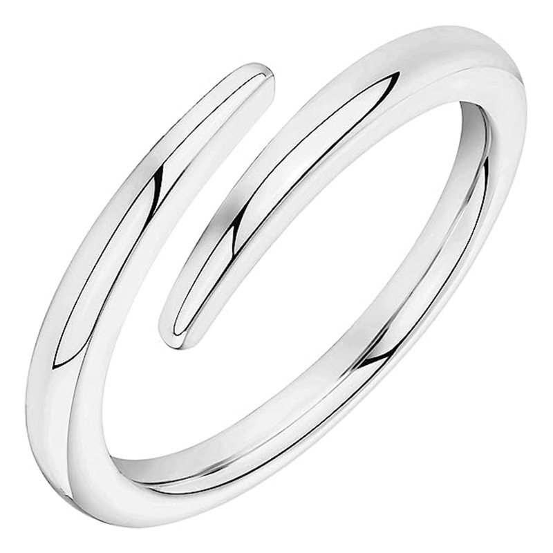 New Personality Couple Simple Plain Glossy Gold Titanium Steel Open able Ring Free shipping