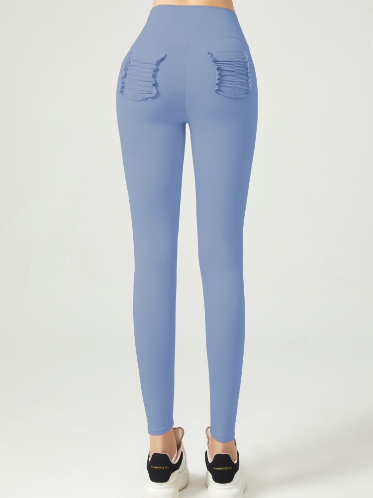 High Waist Women Yoga Stretch Fiess Gym With Back Pocket Exercise Sports Pants Training Tights Running Leggings Quick