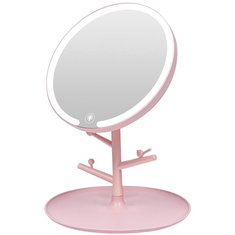 Factory direct LED cosmetic mirror rotatable desktop mirror desktop beauty mirror dormitory portable makeup mirror wholesale