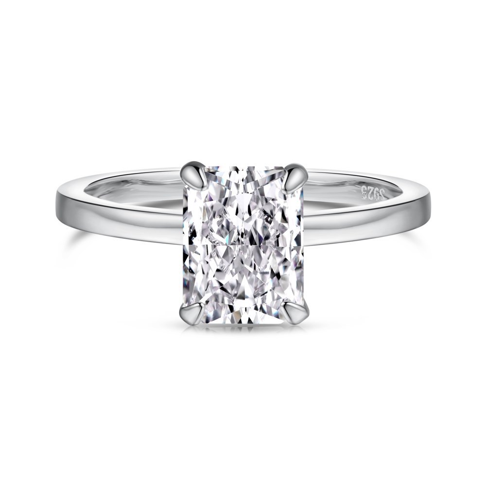 Cross-border hot series s925 sterling silver ring collection of European and American fashion light luxury ice cut high-carbon diamond ring explosion