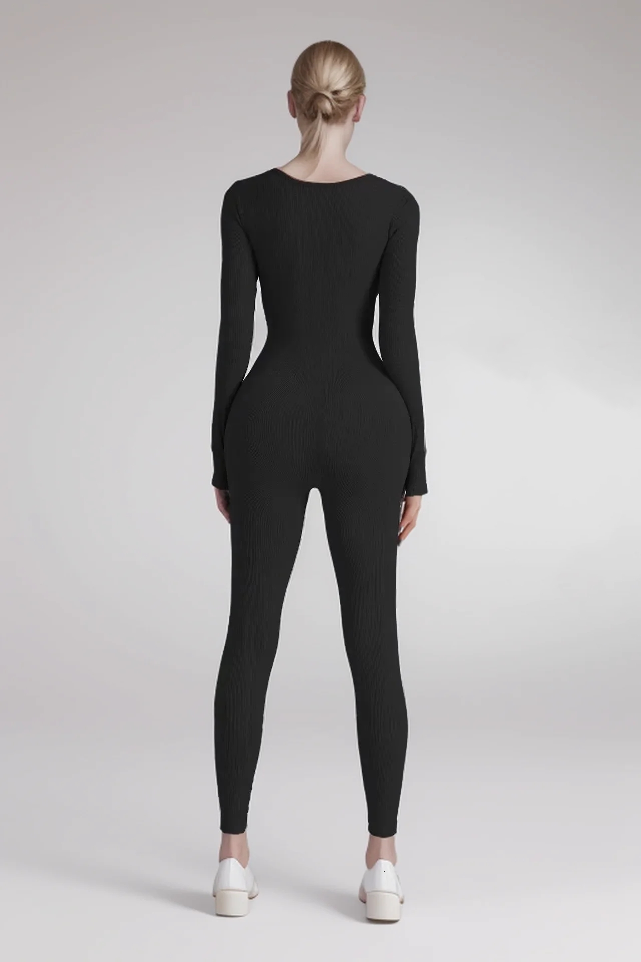 New Threaded Fabric High Quality Women Jumpsuits Sleeve Shapewear Hip Lift Yoga Exercise One Piece Jumpsuit With Long Pants