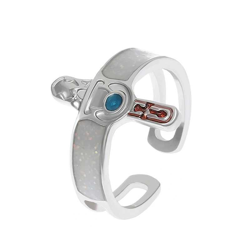 Sword Art Online Retro Kirito Asuna Cross Metal Ring Fashion Men and Women Couple RingsX240921