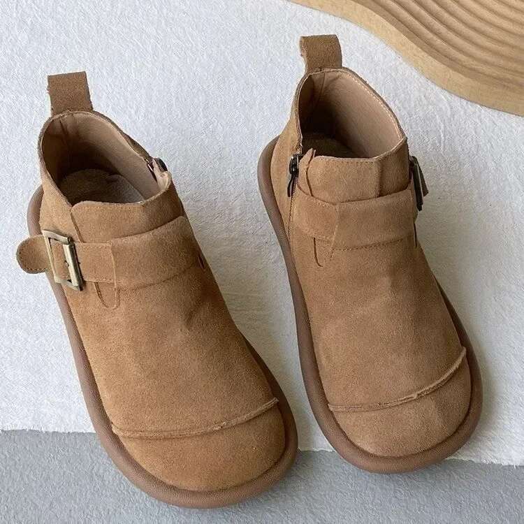New Ankle Warm Anti-hair Snow Large Size Casual Flat Boots Non-Slip Plush Women's Shoes Slippers Winter