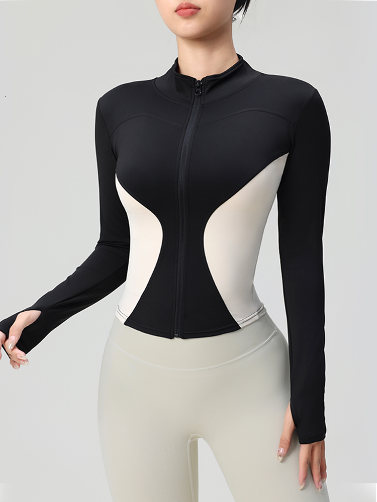 Women's Clothing 2024 Early Autumn New Style Stand-Up Collar Zipper Waist Long-Sleeved Jacket Casual Slim Sports Top