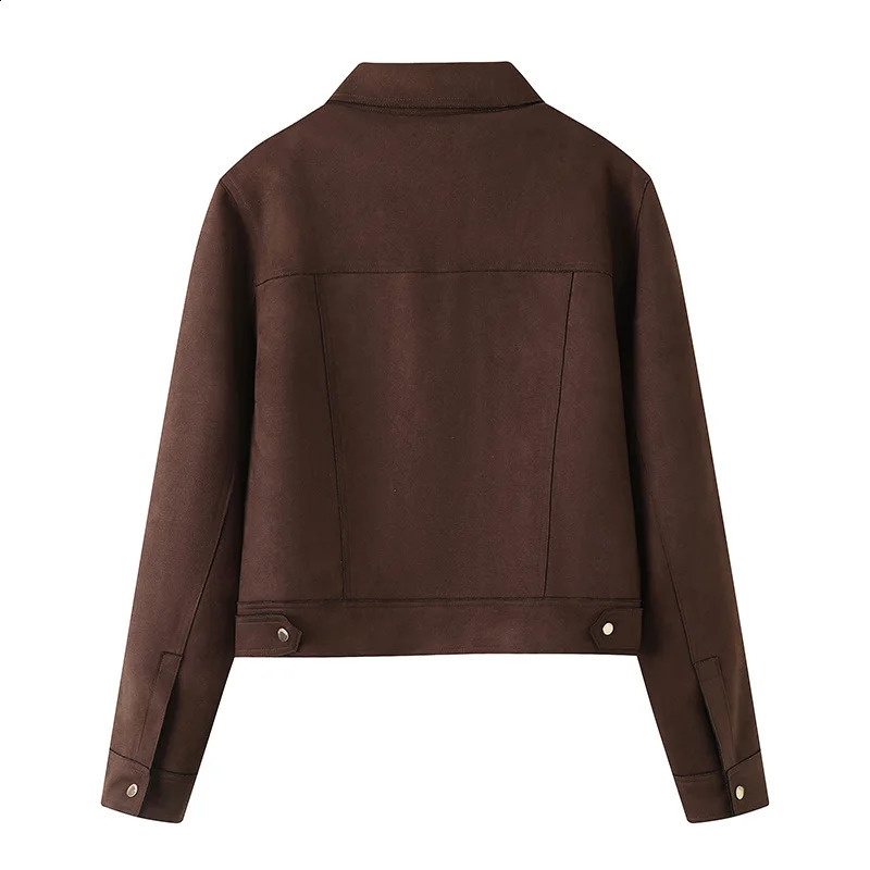 2024 Autumn Brown Jacket Women Spring Vintage Womens Suede Leather Jacket Windbreaker in Coat Streewear Women Clothes 240921
