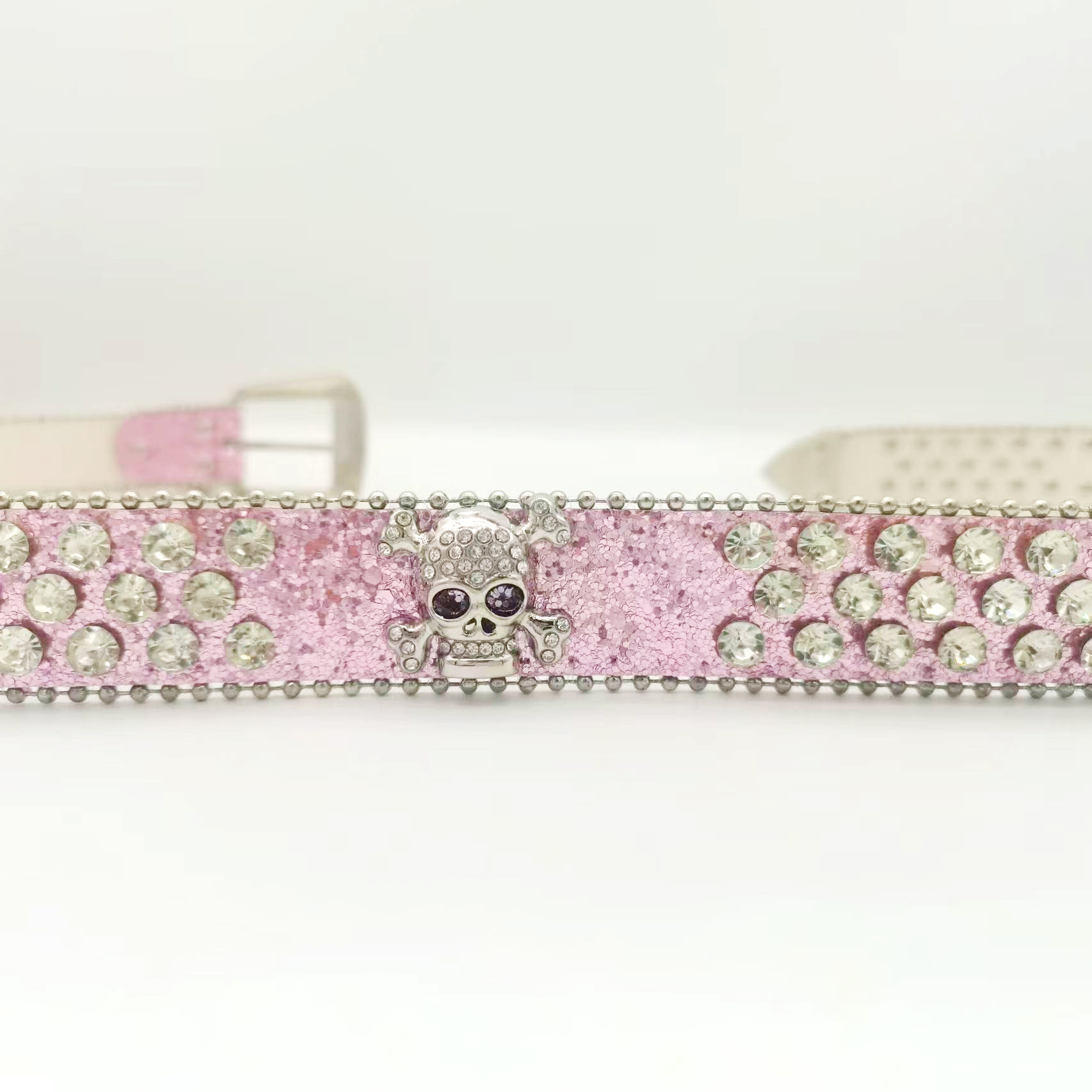 Luxury Shiny Crystal Diamond Leather Belt Punk Hip Pop Rhinestone Fancy Belt For Women
