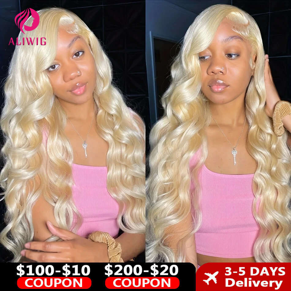 HD Bleached 613 Body Wave Honey Blonde Frontal Human Hair Wigs Brazilian Colored 13x4 Lace Front Wig For Women Pre Plucked
