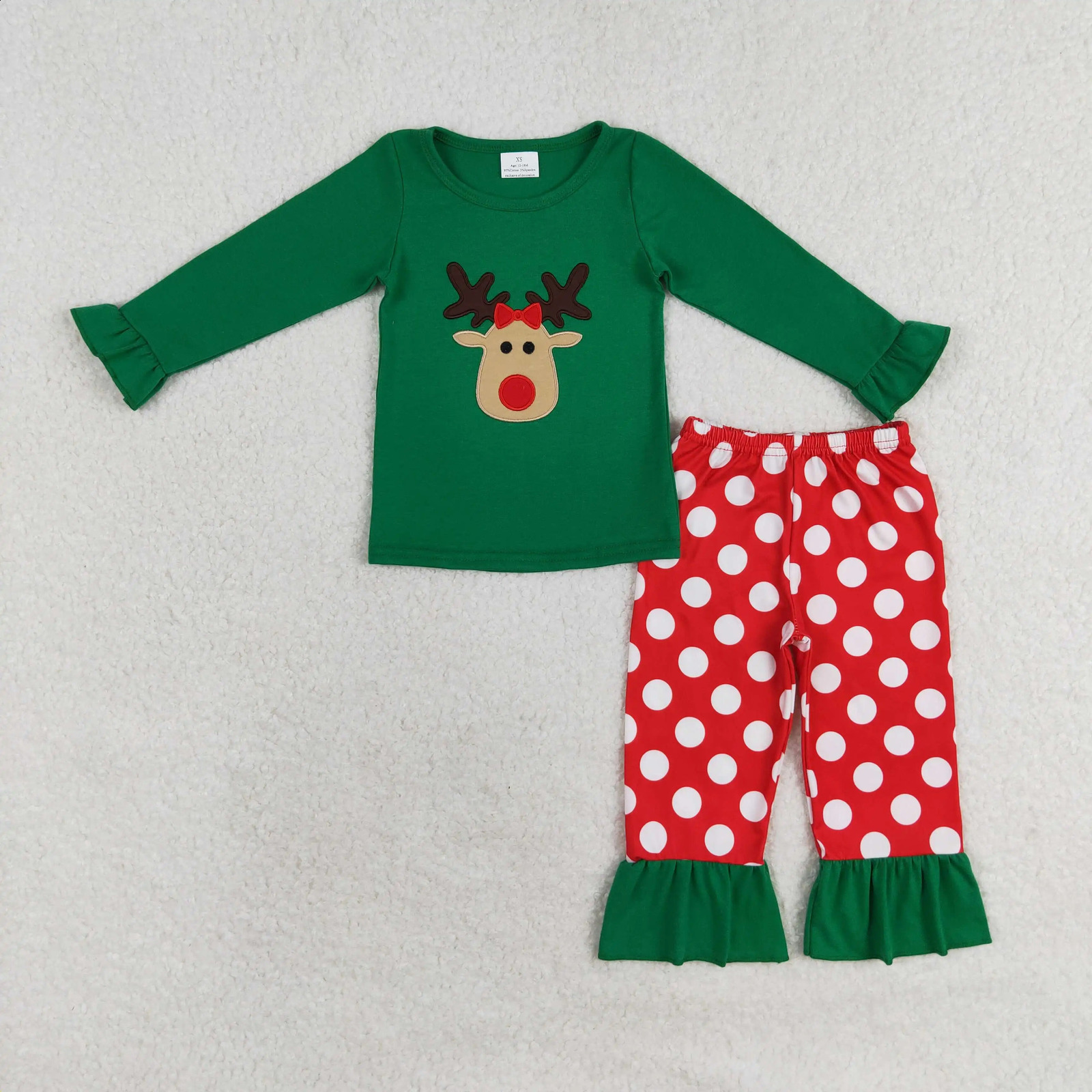 Wholesale Baby Girl Christmas Santa Pajamas Children Sleepwear Long Sleeve Shirt Set Kid Cactus Pants Toddler Western Outfit 240911